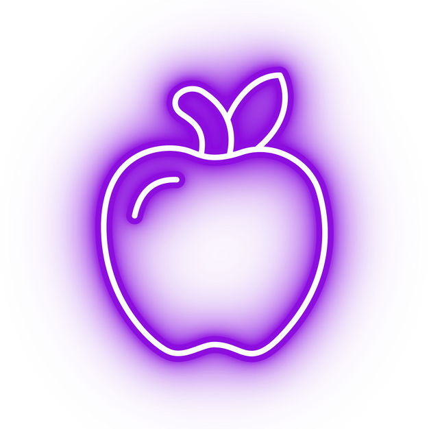 Neon purple apple icon